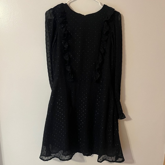 Target A New Day Black Ruffle Front Sparkle Polka Dot Dress - Picture 1 of 9